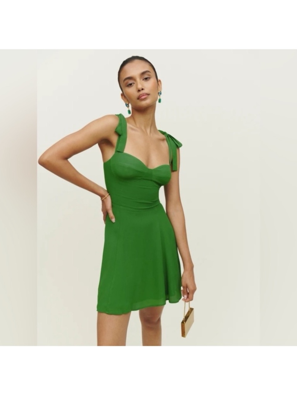 Reformation niara dress kelly green NEW - Picture 2 of 11